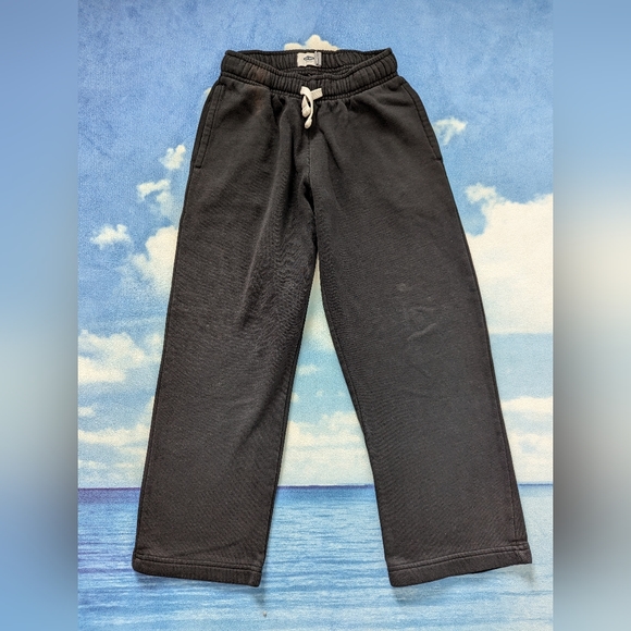 Old Navy 8Y Boys M black fleeced pants wide - Picture 2 of 6
